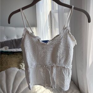 Aeropostale White Eyelet Camisole Top